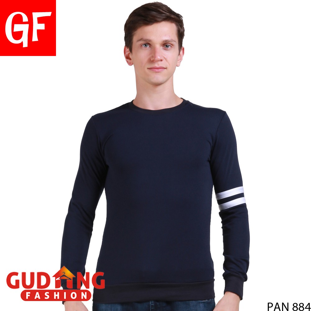 Kaos Panjang Pria Double Strip dengan Lengan dan Pinggang Karet (COMB)