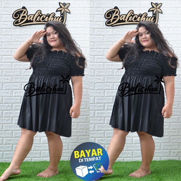 Balicihui Dress Kerut Jumbo Dress Emma Dress Wanita Plus Size Big Size Dress Bali