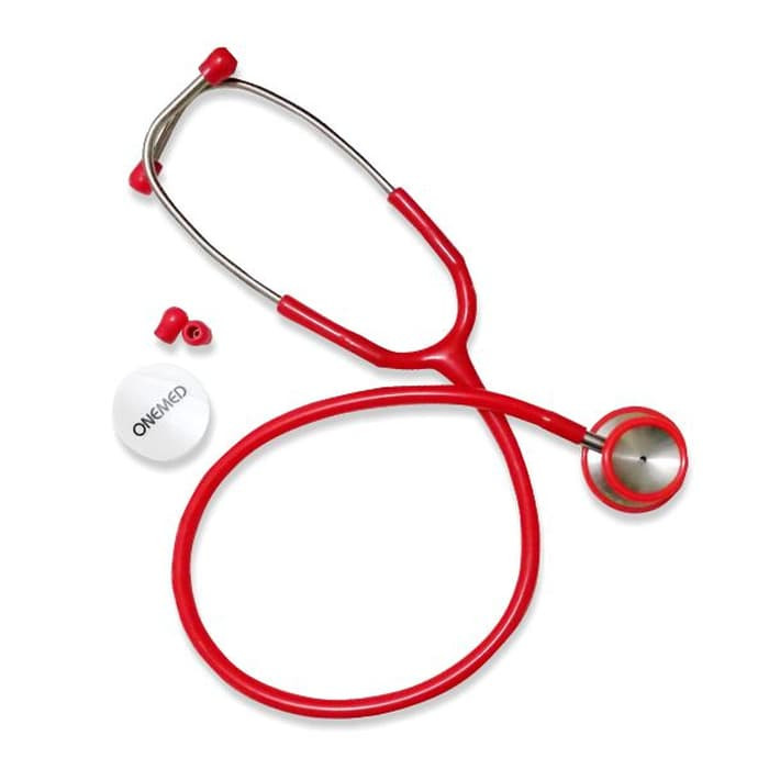 New Stethoscope Dewasa Stainless Merah OneMed