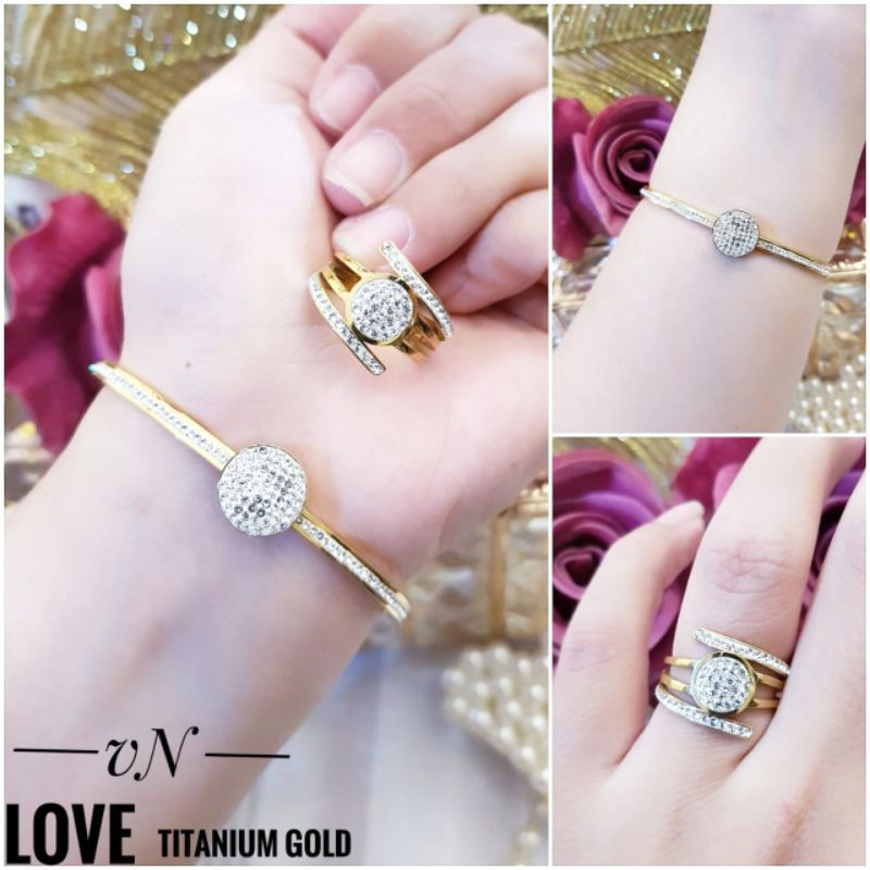 Titanium Gelang dan Cincin 1106q