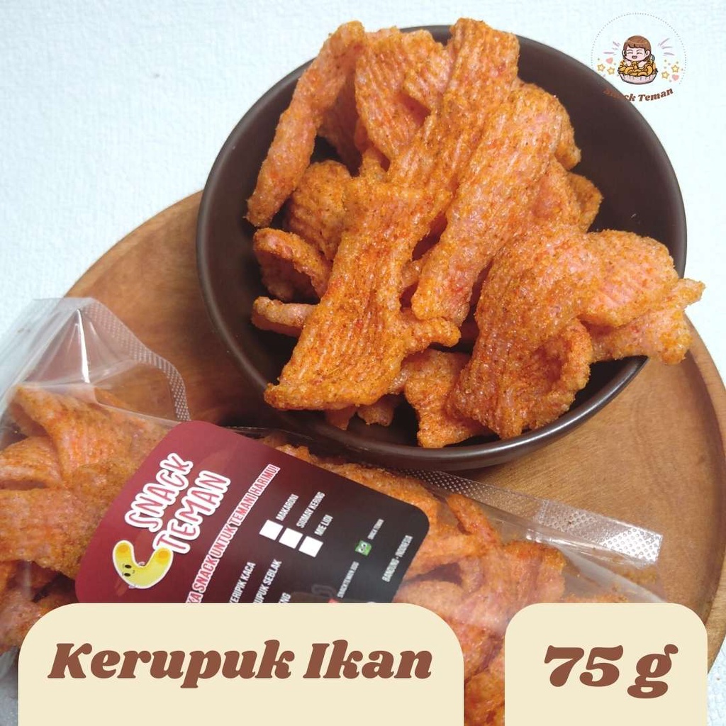 

Kerupuk Ikan Renyah Pedas Gurih 75g - Snack Teman