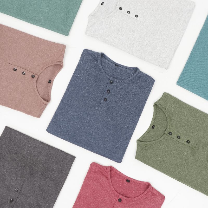 Kaos Polos Kancing / Kaos Polos Henley / Kaos Polos Misty