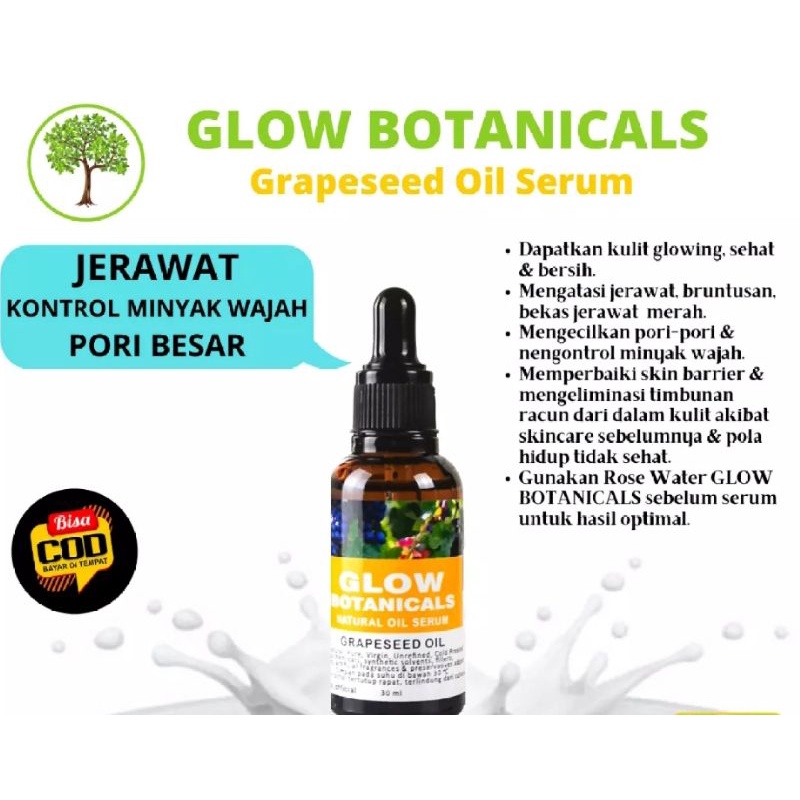 GRAPESSED OIL SERUM SERUM GLOWING UNTUK BERJERAWAT PORI BESAR DAN KULIT BERMINYAK-30ml