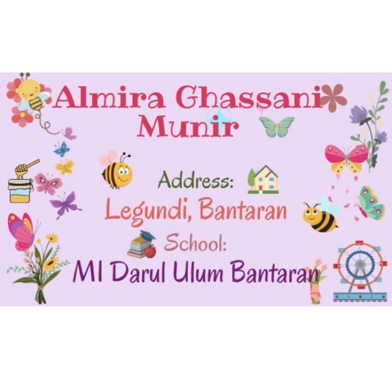 

sticker nama custom lebah
