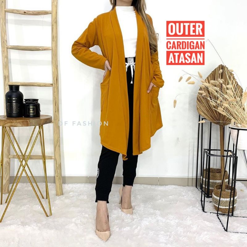 Long Cardigan Lengan Panjang 6 Warna /Tunik Outer Atasan 5 warna