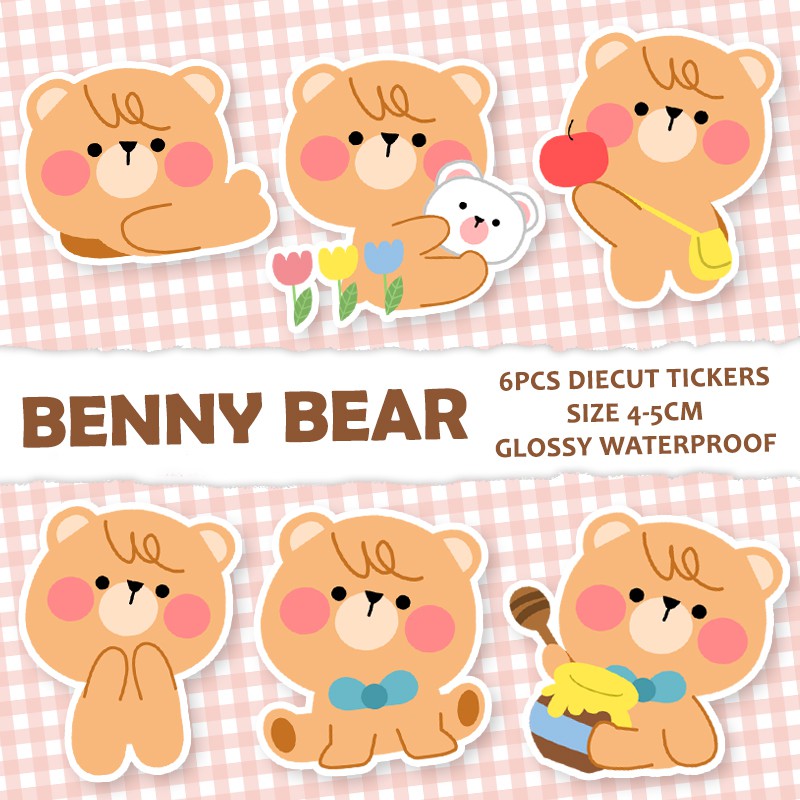 

Sticker Imut Murah Meriah Korea Style Benny Bear Beruang