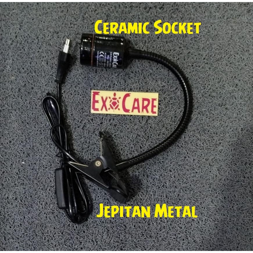 Fitting Jepit Metal Premium 30cm CERAMIC EXOCARE Fitting Lampu Jepit Reptil Sulcata BD Gecko Kadal