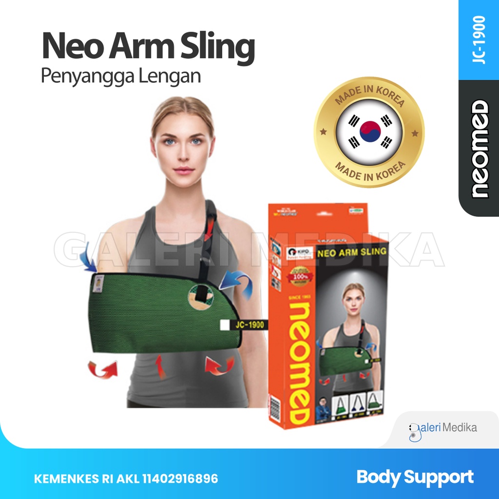 Penyangga Lengan Neomed JC-1900 Arm Sling - Penyangga Cedera Bahu / Patah Tulang