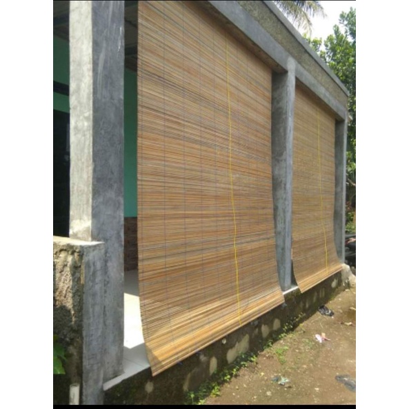 ( Aksesoris Rumah ) Tirai Jendela Tirai Bambu 60x200 cm Warna Original / Tirai Bambu Asli