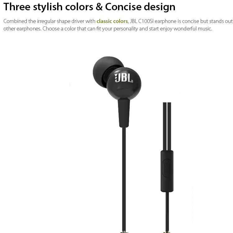 Headset JBL C100SI Original Earphone Handsfree C100 SI IN HEADPHONES