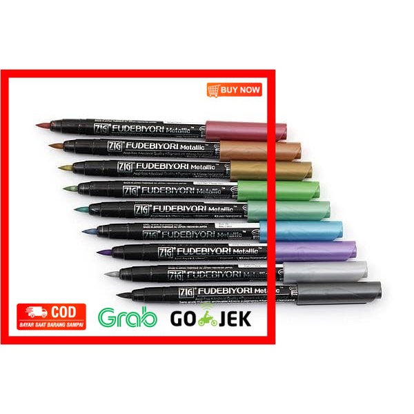 

(BISA COD) Kuretake Zig Fudebiyori Metallic Brush Pen - Black (127)