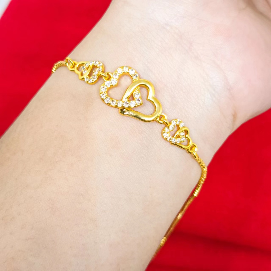 Gelang Love 24K xuping perhiasan populer fashion Bracelet