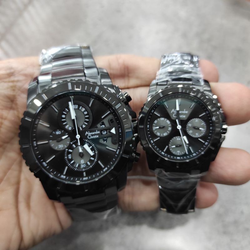 JAM TANGAN ALEXANDRE CHRISTIE AC 6455 COUPLE NEW AC 6455 BLACK ORIGINAL
