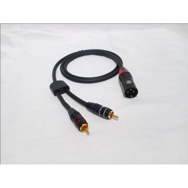 KABEL CANON XLR MALE KE RCA 2 CABANG JACK BLACK 40 METER