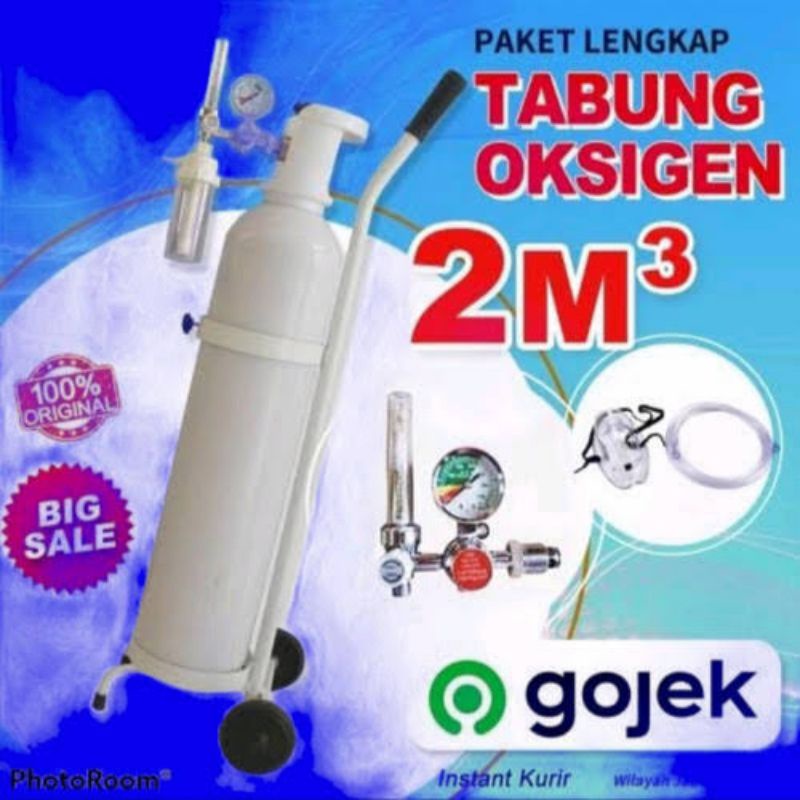 Tabung oksigen 2m3 lengkap siap pakai / Tabung set 2m3 / Tabung oksigen lengkap