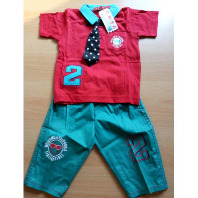 Setelan baju anak laki laki usia 1-2th