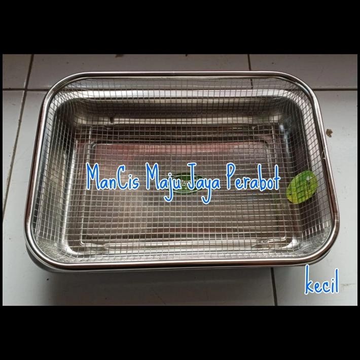 Saringan Segi Dan Nampan Stainles / Saringan Gorengan / Wadah
