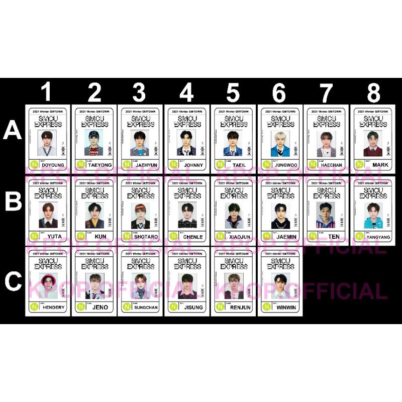 [ READY STOCK ] NCT 2021 WINTER SMTOWN SMCU EXPRESS PASSCARD