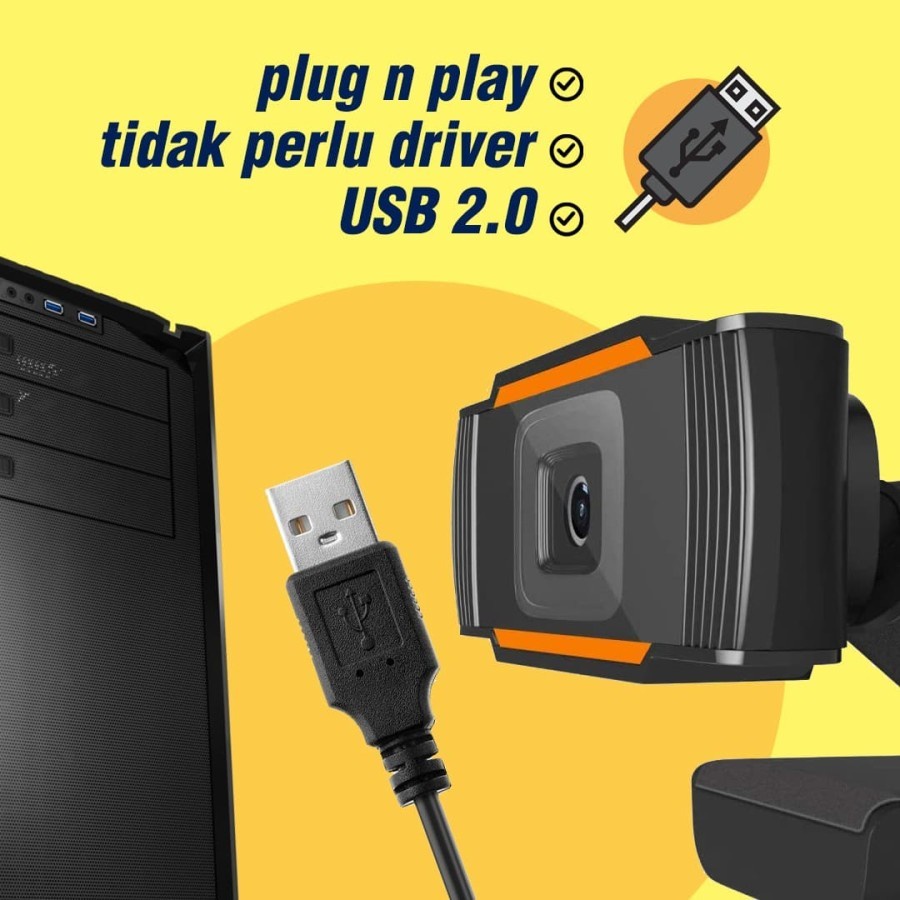 Webcam PC 720P 4k/berkendara gratis/Pasang dan mainkan/ gaming Full HD with Mic /auto focus dengan microphone kamera webcam