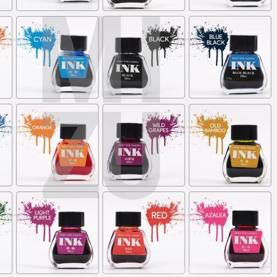 

♜ MIZU HYL 16 Colours Fountain Pen Ink 30ML Tinta Fountain Pen 16 Warna - BLACK ♫