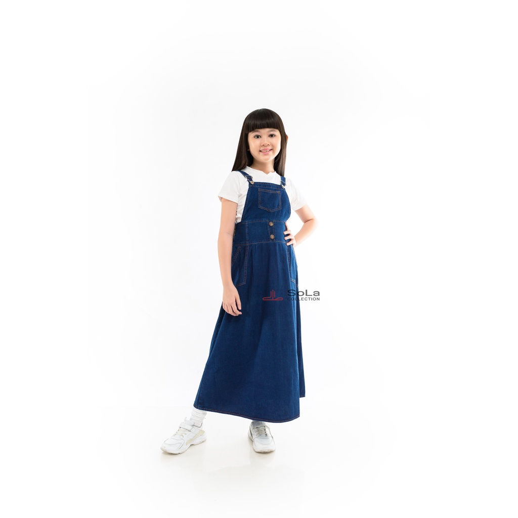 Sola - Overoll Rok Anak Rok jeans anak Warna Navy usia 6-11 tahun kode 8988