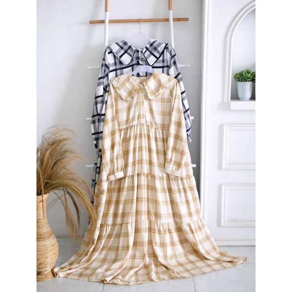 gamis kringkel kerah vintage viral kekinian 2022