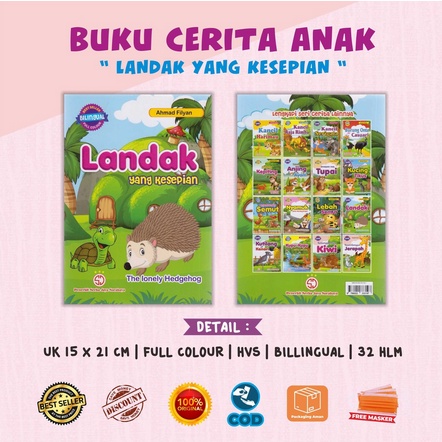 Buku Anak-Cerita Anak-Dongeng Binatang-Lengkap &amp; Murah-Bilingual Full Colour Lebah Dan SemuT SJ REGULER