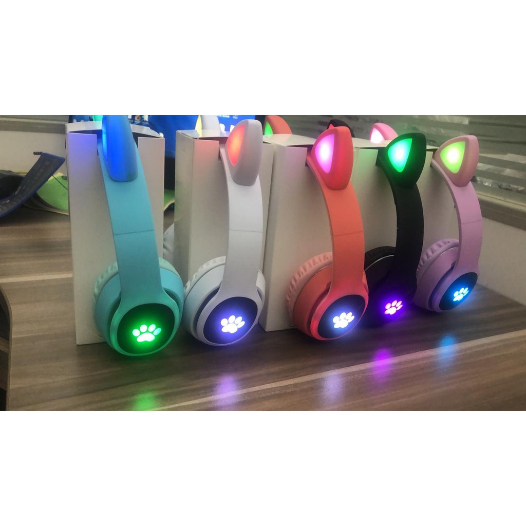 Cat Ear Headphone Wireless Bluetooth L400 LASER 7COLOR LIGHT LED