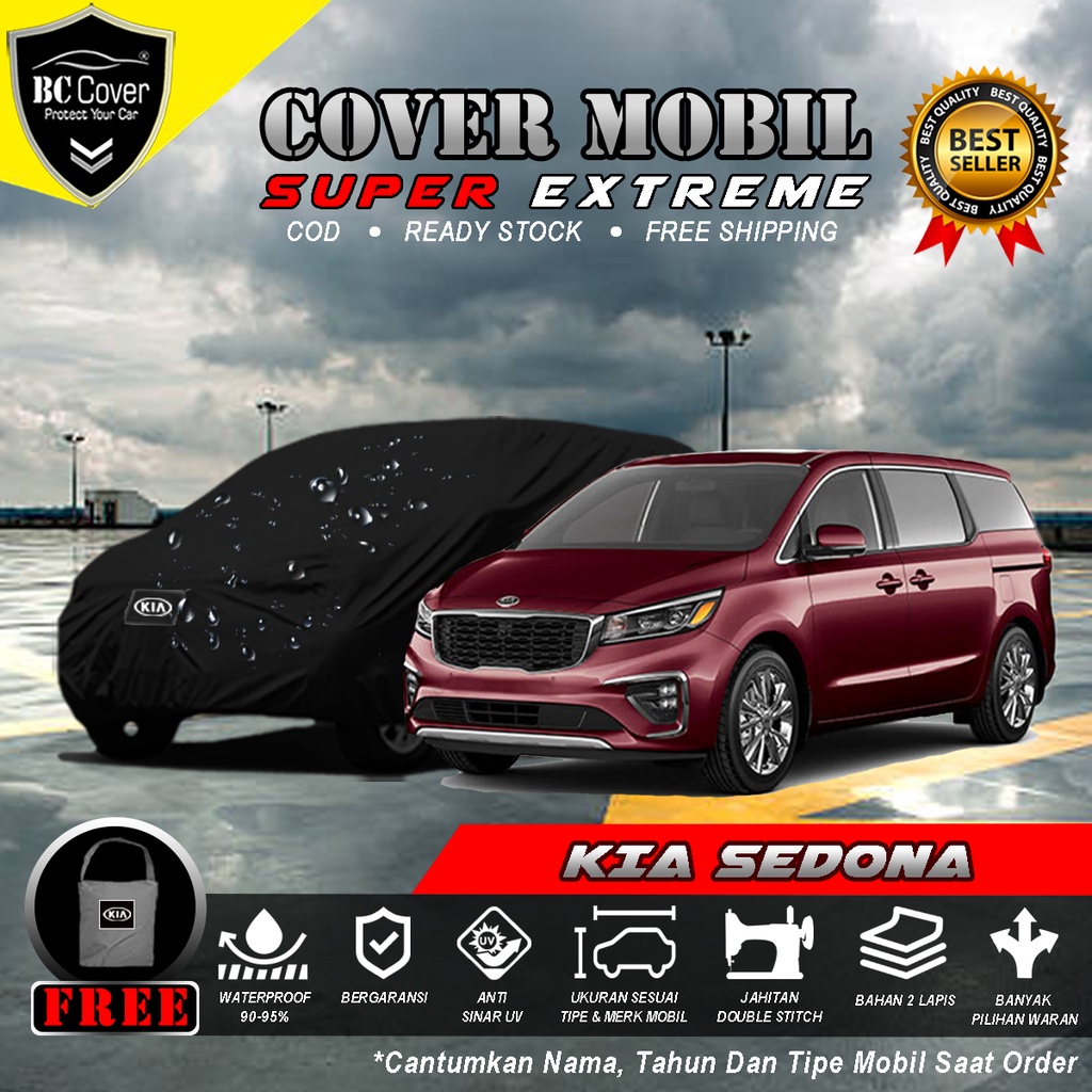 Body Cover Mobil Kia Sedona Outdoor Waterproof / Sarung Mobil Kia Sedona Waterproof / Selimut Tutup Mantol Kerudung Mantel Penutup Mobil Sedona Waterproof Outdoor Anti Air