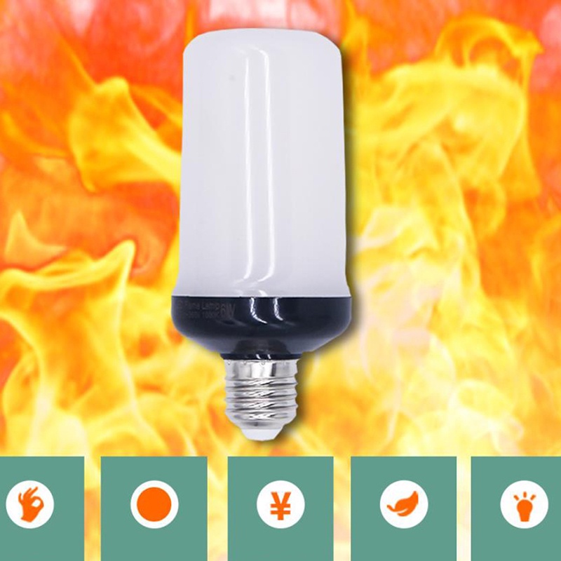 {LUCKID}1/2Pack LED Flame Effect Fire Light Bulbs 4 Modes Flickering Effect Lighting