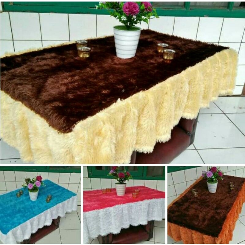 1SetTaplakBuluRumbaiKombinasiWarnaP100xL50xR20Bulu Rumbai+Sarung Tisu/TaplakBuluRempelGonden+Sarung 