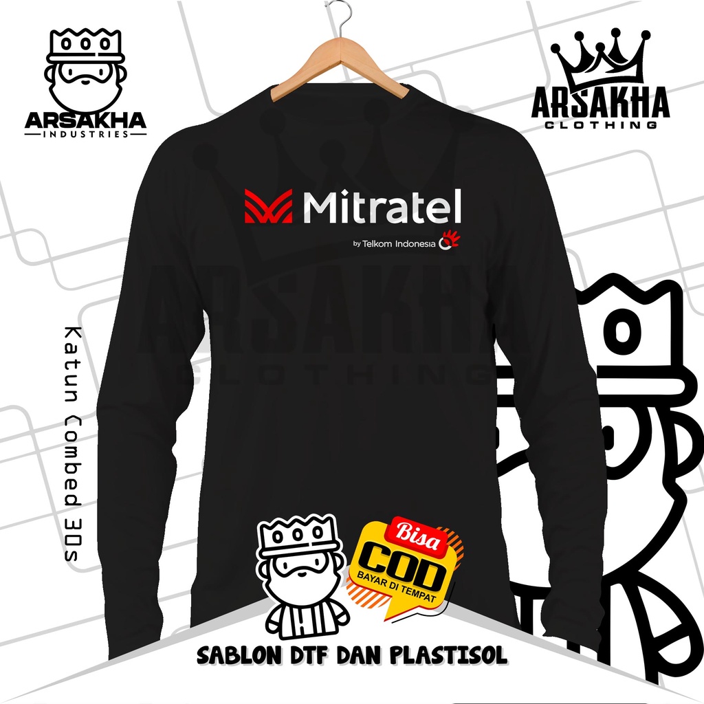 Kaos Lengan Panjang Mitratel Mitra Tel Telkomsel By Telkom Indonesia Terlaris Baju Distro by Arsakha