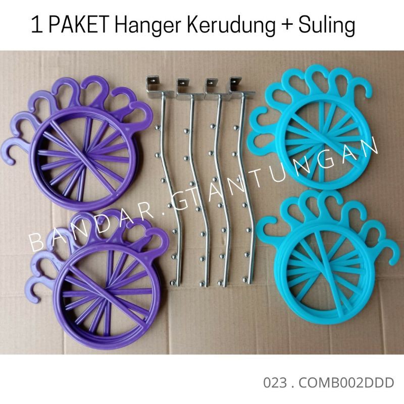 Hanger Kerudung Bulat + Suling Gantungan Jilbab Kerudung Hanger Kerudung Murah Display Kerudung - PAKET