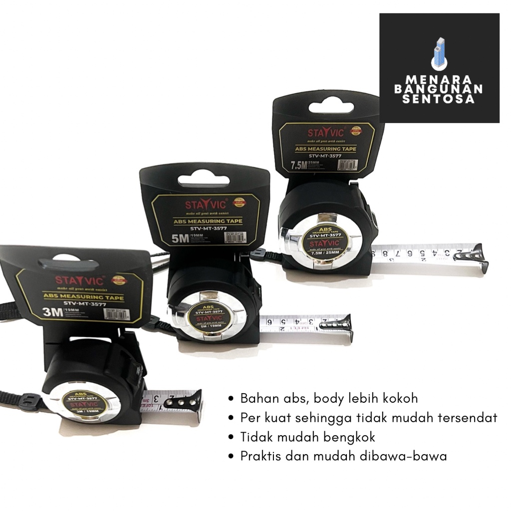 Meteran Stayvic ABS Warna 7.5m - Rol Meter Tukang 7.5 Meter - Measure Tape