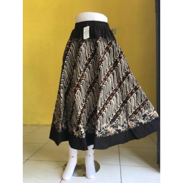 bawahan wanita rok batik cap modern 7/8 rok batik cap kekinian