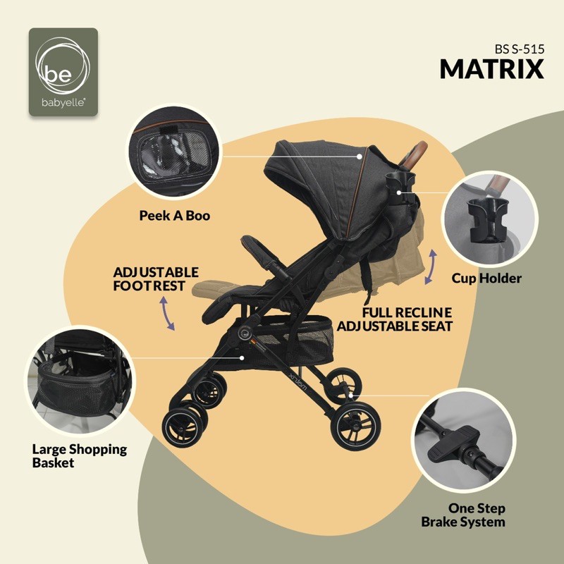 Makassar -  Stroller Baby Elle Kereta Dorong Bayi BabyElle 515 Matrix