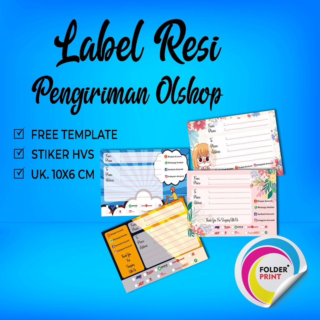 Stiker Label Resi Pengiriman Olshop Custom