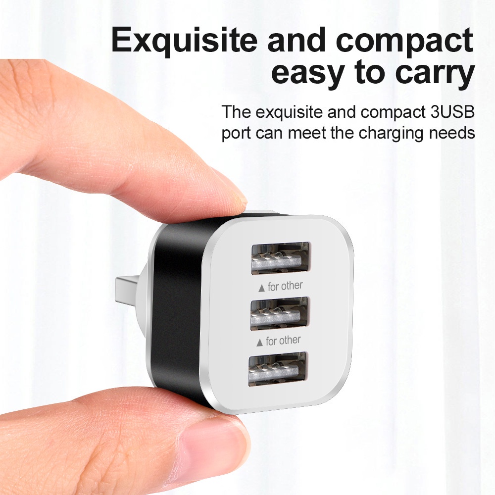 3 IN 1 Adapter Expander Hub Splitter USB 2.0 3 Port Quick Charge Dengan Indikator LED Untuk Hp / Tablet / Laptop