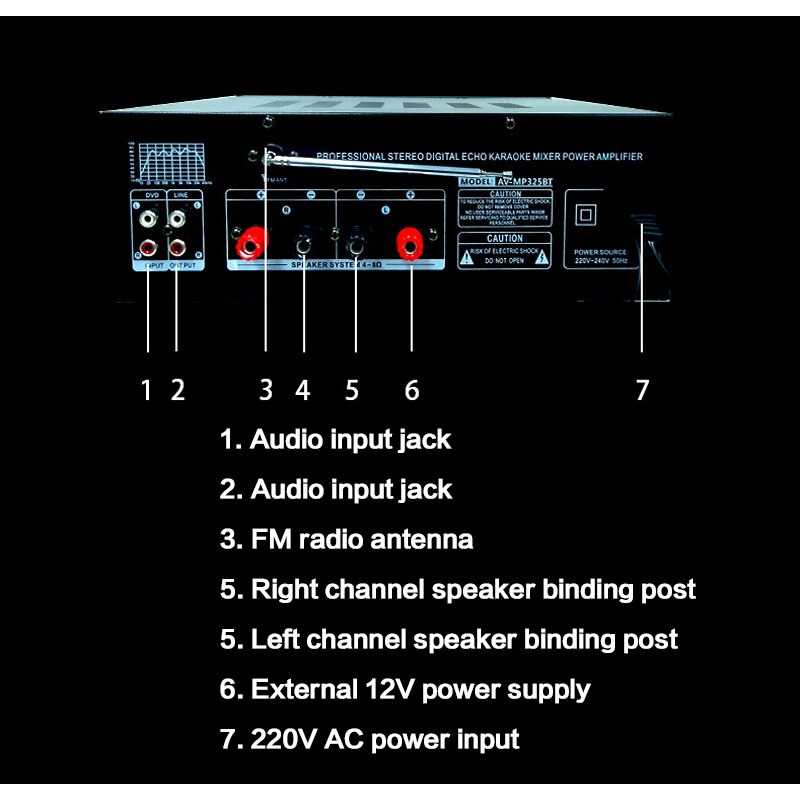 IDN TECH - Sunbuck Bluetooth EQ Audio Amplifier Home Theater 2x200W - TAV-MP325BT