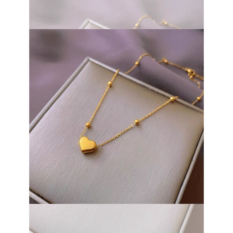 COD! kalung titanium wanita love variasi anti karat / kalung love import