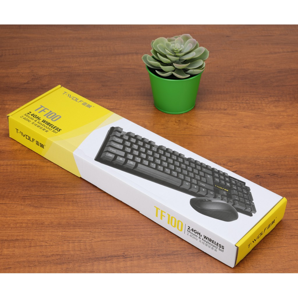 KEYBOARD DAN MOUSE WIRELESS TWOLF TF-100 / KEYBOARD MOUSE WIRELESS SET