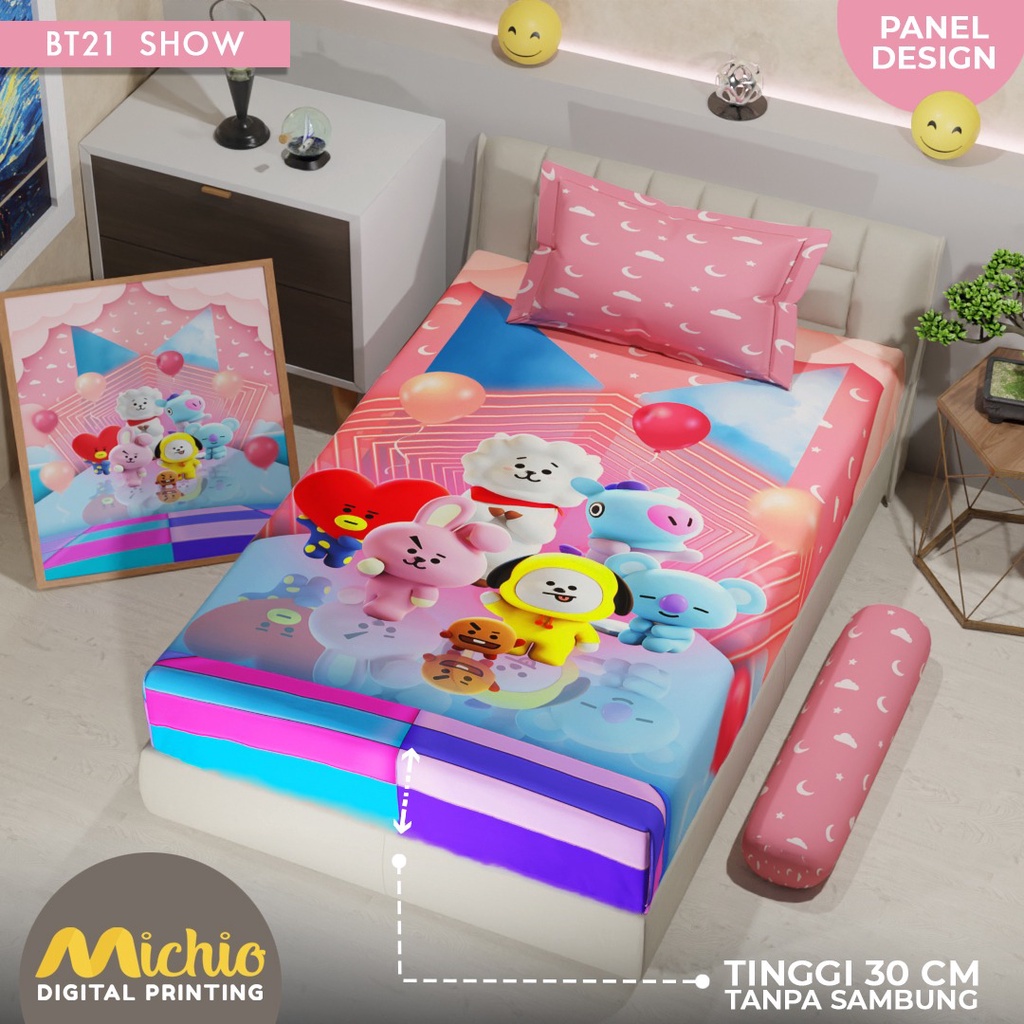 SPREI PANEL MICHIO TINGGI 30 180X200X30, 160X200X30 DAN 120X200X30 CHIBI BTS BT21