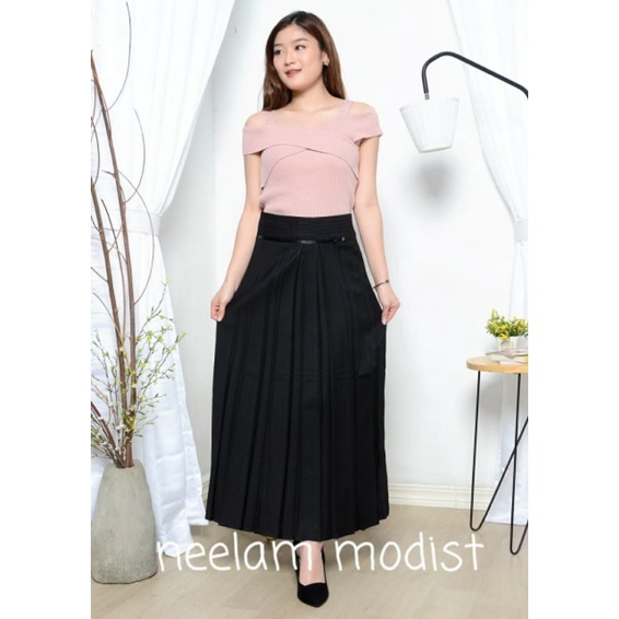 Rok Kerja Plisket Wanita Premium / Rok plisket Kantor Wanita S.M.L.XL