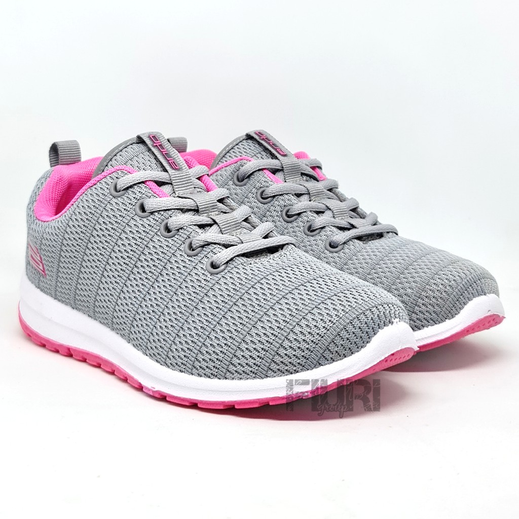 FIURI - Ando Original - REBECCA 37-40 Abu-Abu Pink - Sepatu Kets Wanita - Sepatu Sneakers Wanita - Sepatu Olahraga Sport Wanita - Sepatu Casual - Sepatu Jogging Lari Fitness Gym Senam Wanita - Sepatu Perempuan Cewek -Sepatu Sekolah Bertali SMP SMA-4