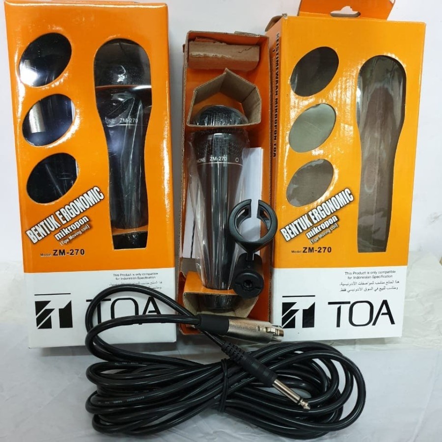 Microphone Kabel TOA ZM-270 - Hitam