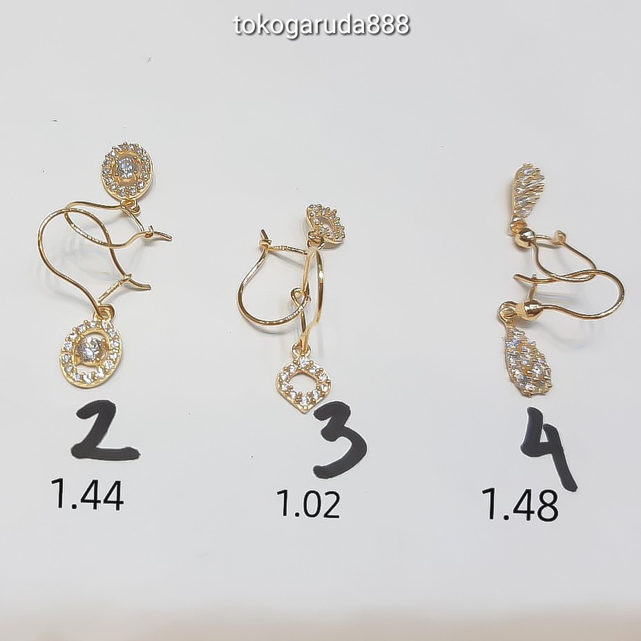 anting anak dan dewasa emas asli kadar 700 70% 16k 22 love permata timun gantung panjang giwang kerabu hooks dewasa