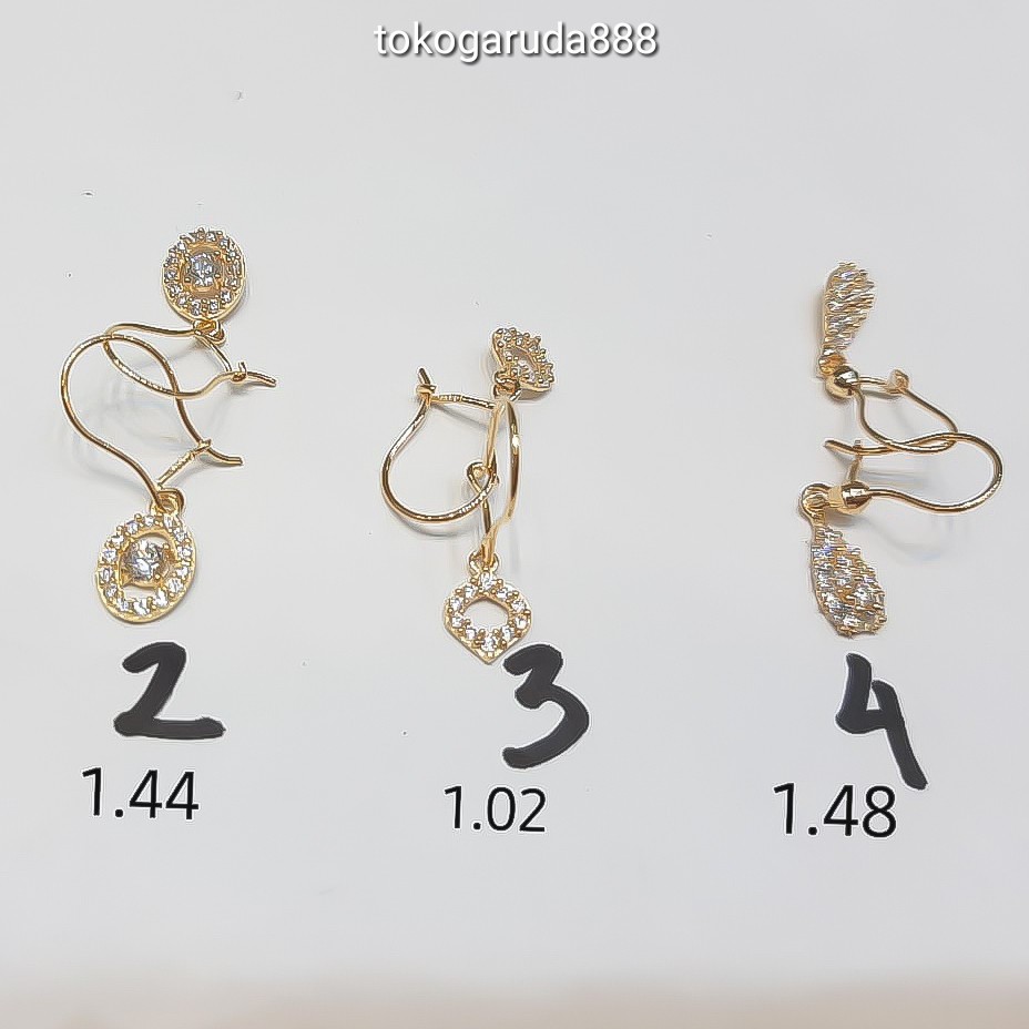 anting anak dan dewasa emas asli kadar 700 70% 16k 22 love permata timun gantung panjang giwang kerabu hooks dewasa