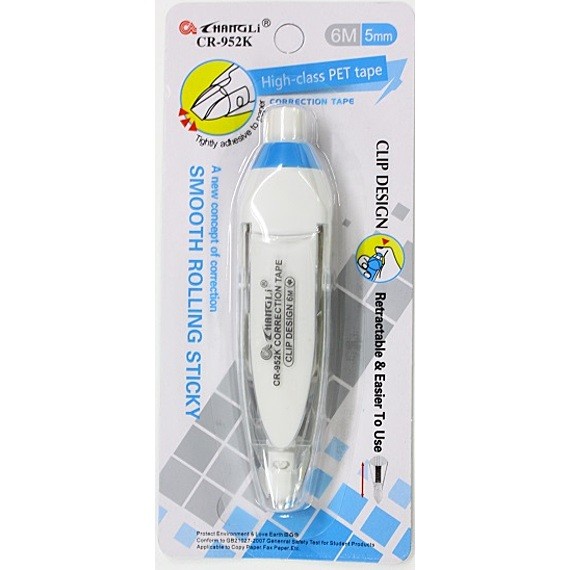 

Changli Correction Tape CR-952K 6m x 5mm/Tip ex - Putih