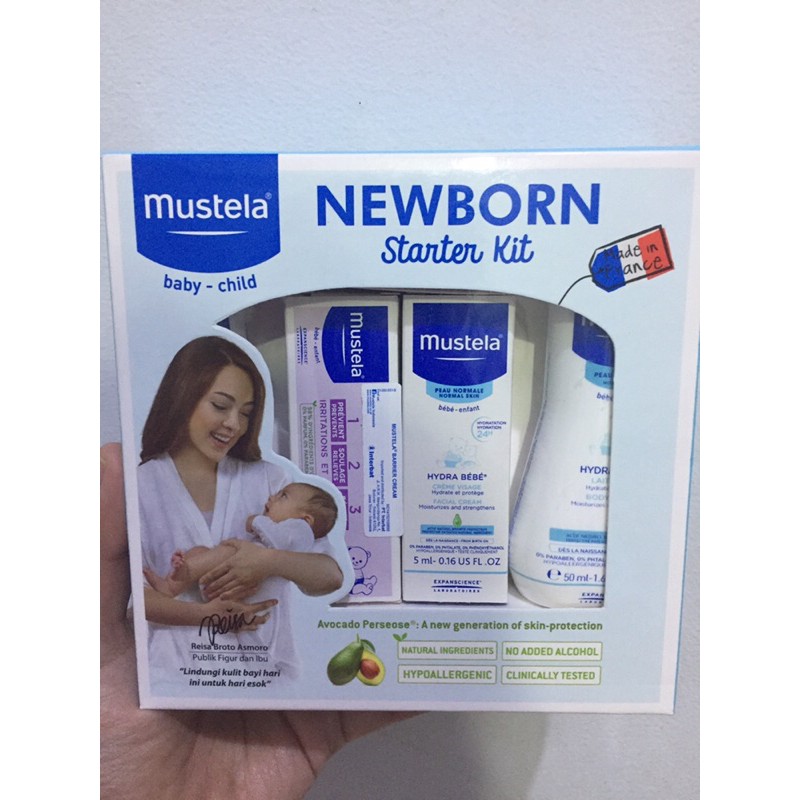 Mustela Newborn Starter Kit Cleansing Gel Barrier Cream Body Lotion Facial Cream