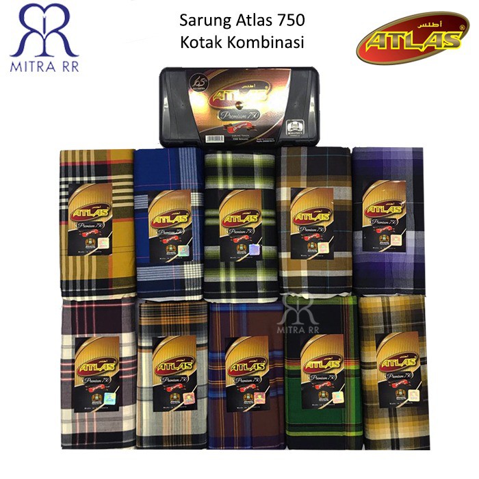 Sarung Atlas Premium 750 Kotak Kombinasi Sarung Tenun Dewasa